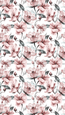 Binnenrolgordijn voor raam met roze bloemen