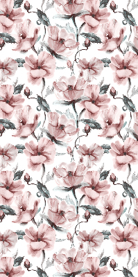 Binnenrolgordijn voor raam met roze bloemen