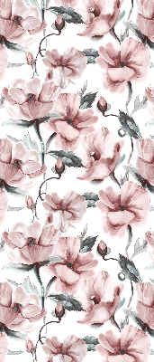 Binnenrolgordijn voor raam met roze bloemen