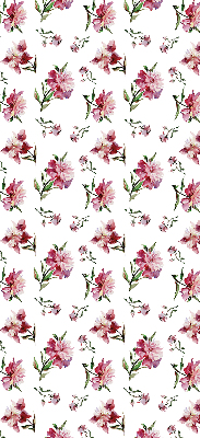Rolgordijn voor balkondeur met roze bloemenprint
