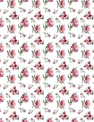 Rolgordijn voor balkondeur met roze bloemenprint