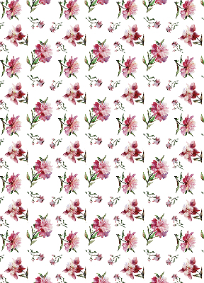 Rolgordijn voor balkondeur met roze bloemenprint
