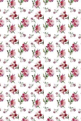 Rolgordijn voor balkondeur met roze bloemenprint