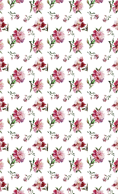 Rolgordijn voor balkondeur met roze bloemenprint