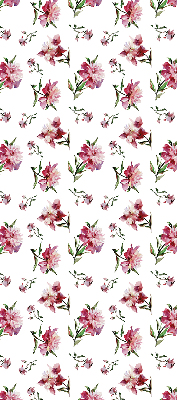 Rolgordijn voor balkondeur met roze bloemenprint