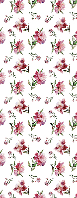 Rolgordijn voor balkondeur met roze bloemenprint
