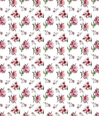 Rolgordijn voor balkondeur met roze bloemenprint