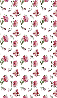 Rolgordijn voor balkondeur met roze bloemenprint