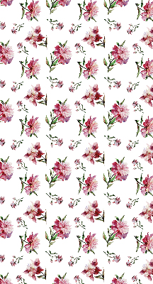 Rolgordijn voor balkondeur met roze bloemenprint