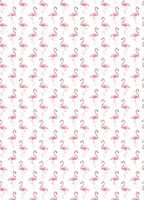 Binnenrolgordijn voor raam met flamingoprint