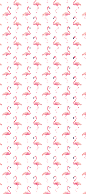 Binnenrolgordijn voor raam met flamingoprint