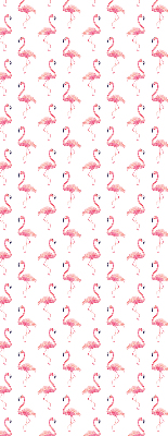Binnenrolgordijn voor raam met flamingoprint