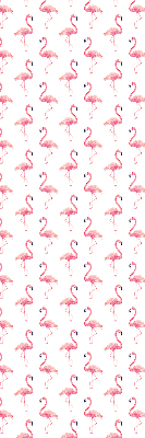 Binnenrolgordijn voor raam met flamingoprint
