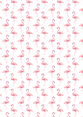 Binnenrolgordijn voor raam met flamingoprint