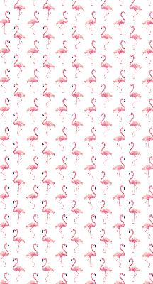 Binnenrolgordijn voor raam met flamingoprint