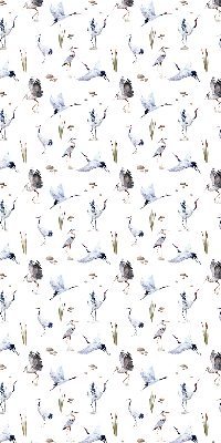 Stoffen rolgordijn met print van reigers