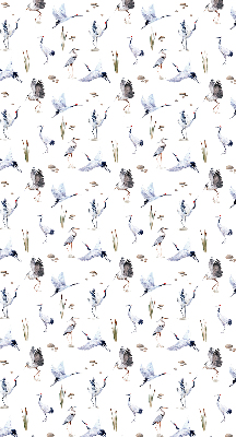 Stoffen rolgordijn met print van reigers