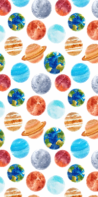 Rolgordijn voor raam met planetenmotief
