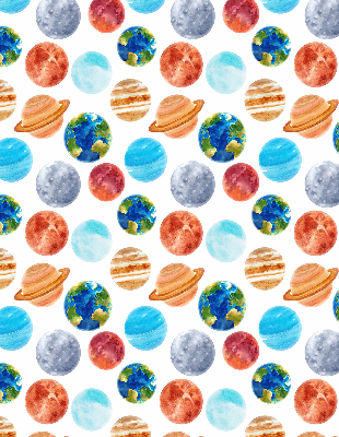 Rolgordijn voor raam met planetenmotief