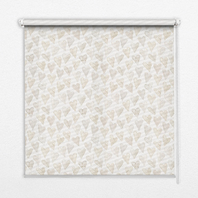 Binnengordijn met beige hartjes
