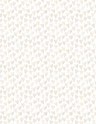 Binnengordijn met beige hartjes