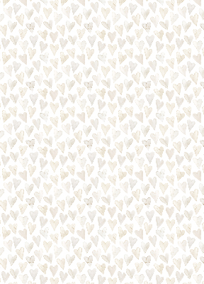 Binnengordijn met beige hartjes