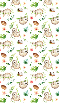 Binnenrolgordijn voor raam met luiaards en planten