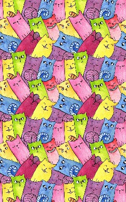 Binnengordijn met kleurrijke katten