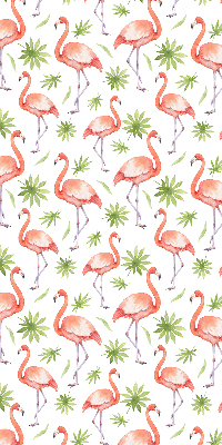 Stoffen rolgordijn met flamingo's en bladeren