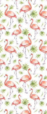 Stoffen rolgordijn met flamingo's en bladeren