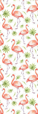 Stoffen rolgordijn met flamingo's en bladeren