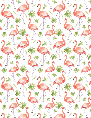 Stoffen rolgordijn met flamingo's en bladeren