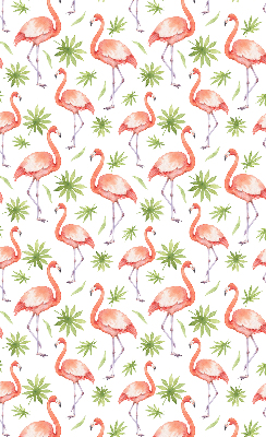 Stoffen rolgordijn met flamingo's en bladeren