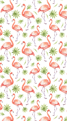 Stoffen rolgordijn met flamingo's en bladeren