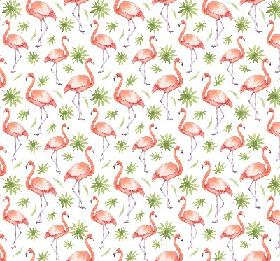 Stoffen rolgordijn met flamingo's en bladeren