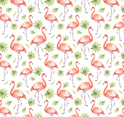 Stoffen rolgordijn met flamingo's en bladeren