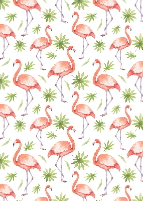 Stoffen rolgordijn met flamingo's en bladeren
