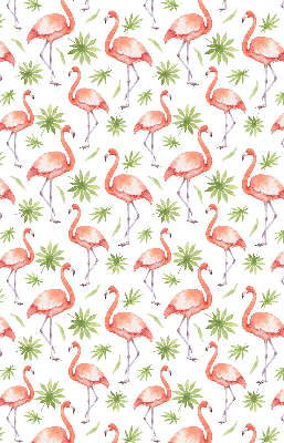Stoffen rolgordijn met flamingo's en bladeren