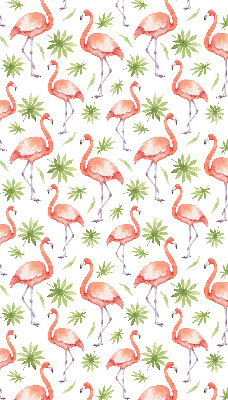 Stoffen rolgordijn met flamingo's en bladeren