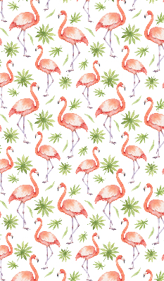 Stoffen rolgordijn met flamingo's en bladeren