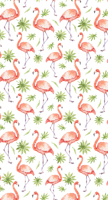 Stoffen rolgordijn met flamingo's en bladeren