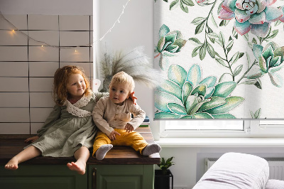 Binnengordijn met groene planten