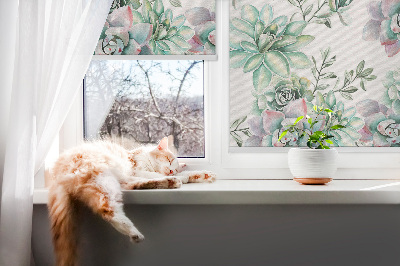 Binnengordijn met groene planten