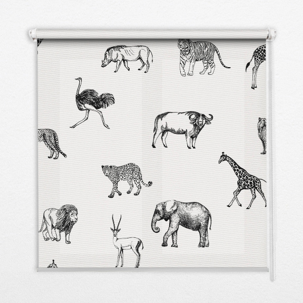 Rolgordijn voor raam met dierenprint