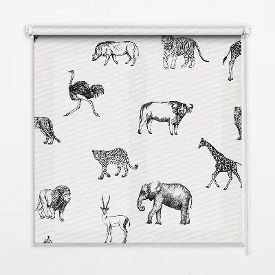 Rolgordijn voor raam met dierenprint