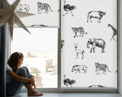 Rolgordijn voor raam met dierenprint