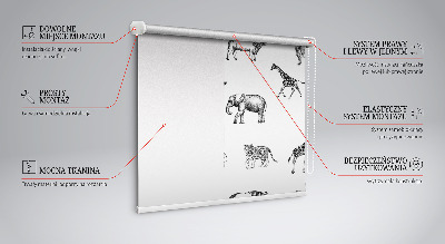 Rolgordijn voor raam met dierenprint