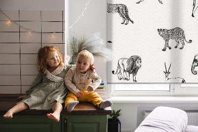 Rolgordijn voor raam met dierenprint