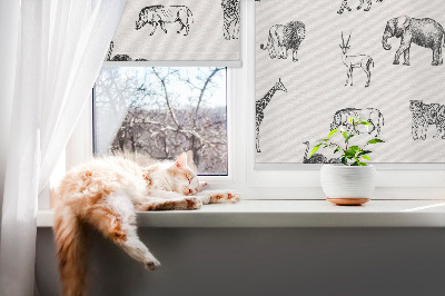 Rolgordijn voor raam met dierenprint