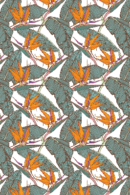 Rolgordijn voor balkondeur met bloemen- en bladerenmotief